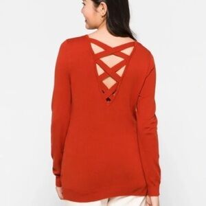 New Love Ellie Criss Cross Back Detailed Sweater Size Large MSRP$45
